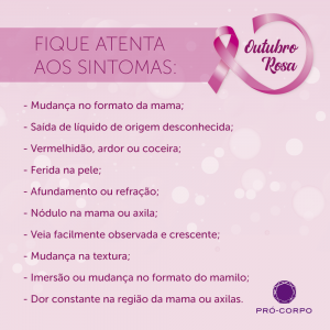 outubro rosa fique atenta aos sintomas do câncer de mama
